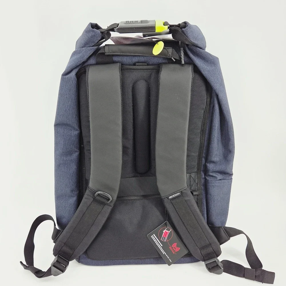 XD Design Urban Lite Anti-Theft Backpack‎ Blue Roll Top Laptop Travel Bag NWT